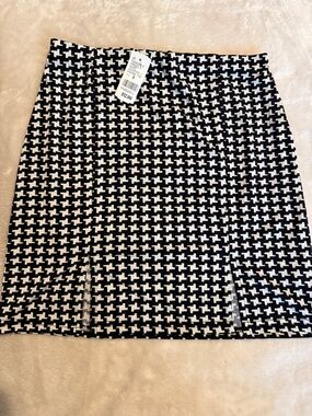 Houndstooth Black & White Mini Skirt